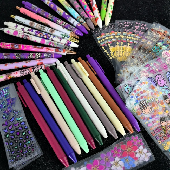 Wholesale Random Stickers 20/50/100pcs UV DTF Wraps & Cartoon Random Styles Pen Stickers for Crafts